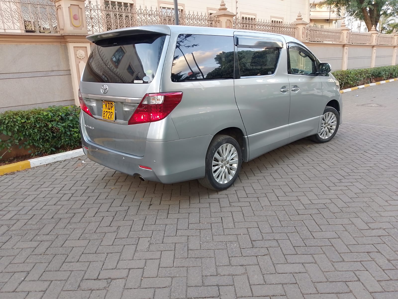 Toyota Alphard (Silver, Front) for car hire in Nairobi