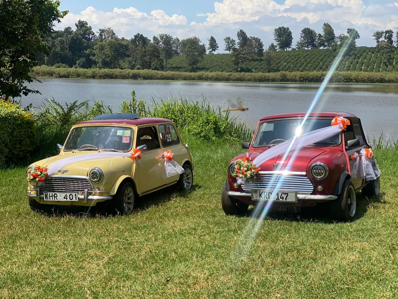 Mini Cooper Pair (Gold & Red) for car hire in Nairobi